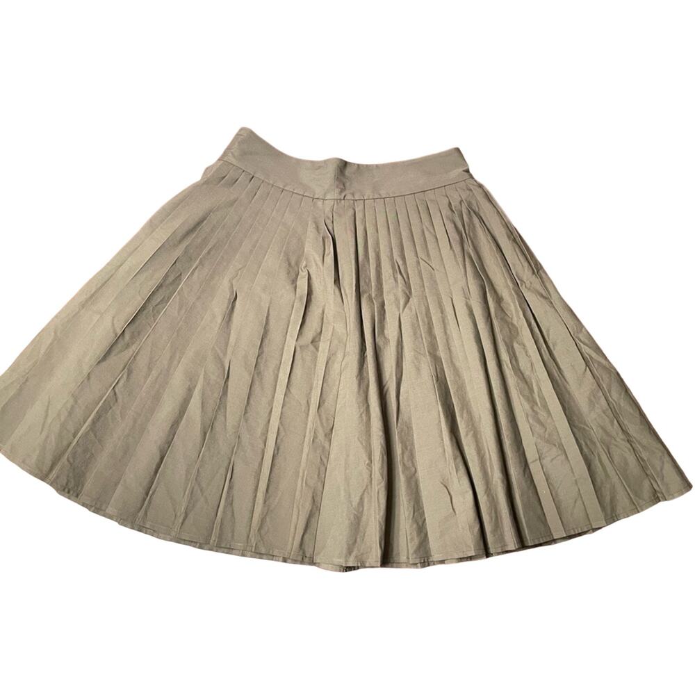 Boden NWT Pleated Cotton Mini Skirt in Olive Green Size 6 new!